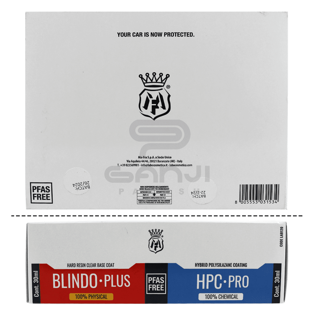 کیت کامل پوشش نانو سرامیک مفرا مخصوص بدنه خودرو Labocosmetica BLINDO Plus + HPC Pro Coating Kit
