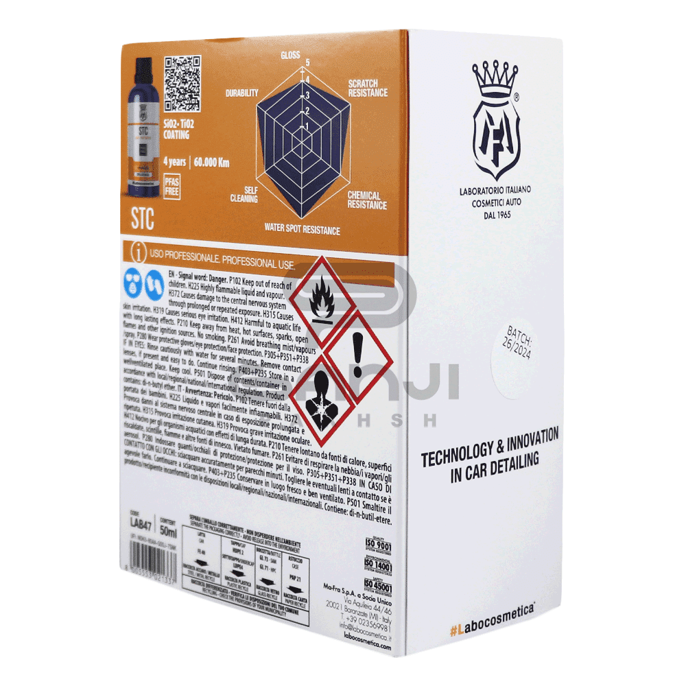 پوشش نانو سرامیک با خاصیت آب‌گریزی بالا Labocosmetic مخصوص بدنه خودرو مدل STC