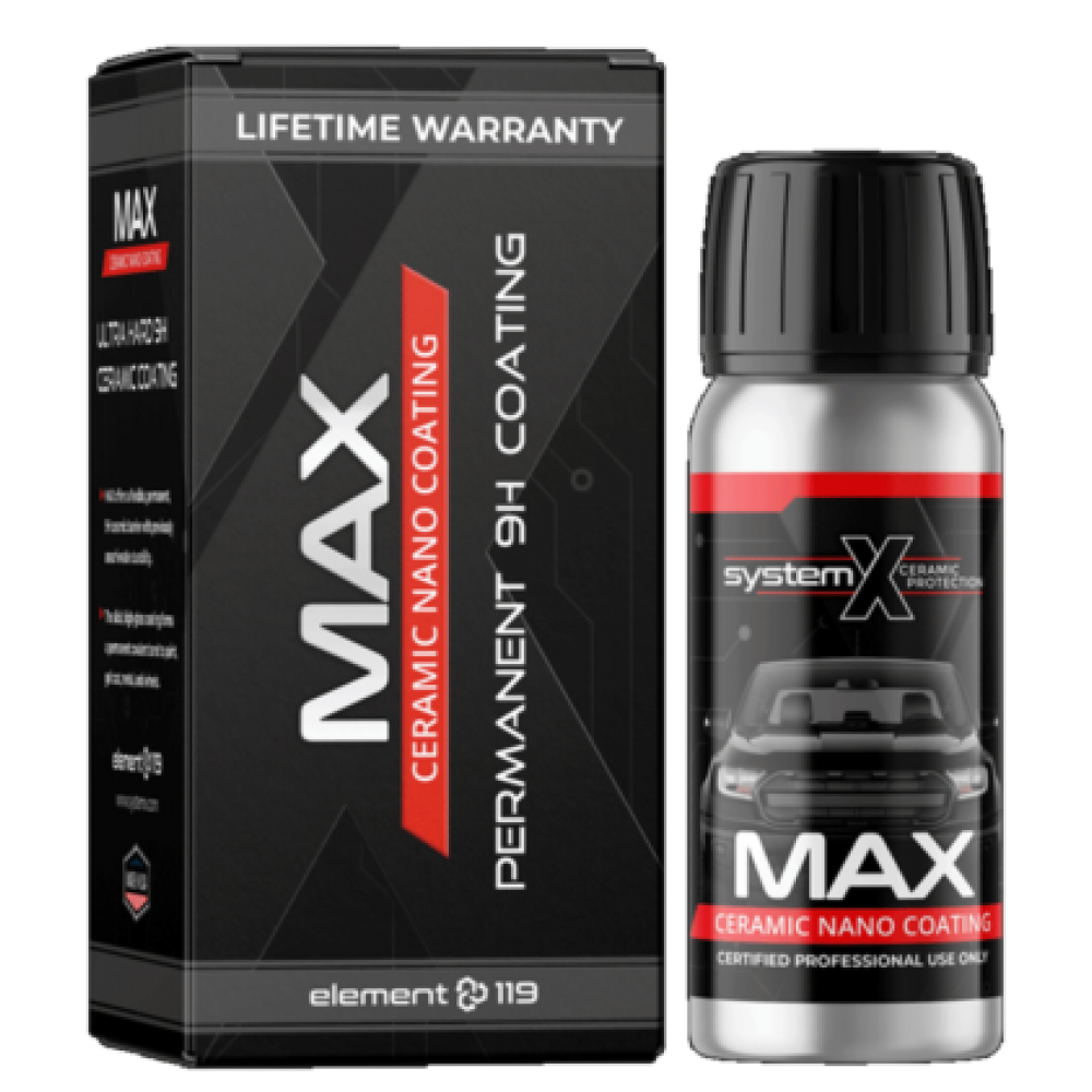 پوشش نانو سرامیک 9H مدل مکس سیستم ایکس المنت 119 مخصوص بدنه خودرو System X - Element 119 Max Ceramic Nano Coating
